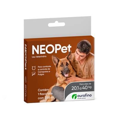 Antipulgas e Carrapatos Neopet Ourofino para Cães de 20,1kg a 40kg - 2,68ml 1 flaconete