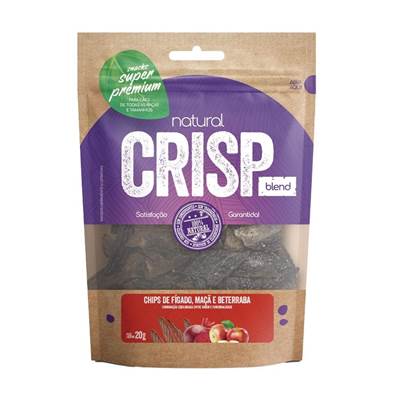 Snack Natural Crisp Blend Chips de Fígado, Maçã e Beterraba para Cães 100g
