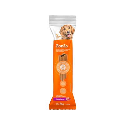 Snack Papaya Pets Bonão para Cães Adultos de Porte Médio e Grande Sabor Bacon 65g
