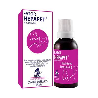 Medicamento Homeopático Arenales Fator Hepapet para Cães e Gatos 26g