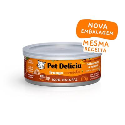 Ração Pet Delícia Frango com Mamão Natural para Gatos 110g