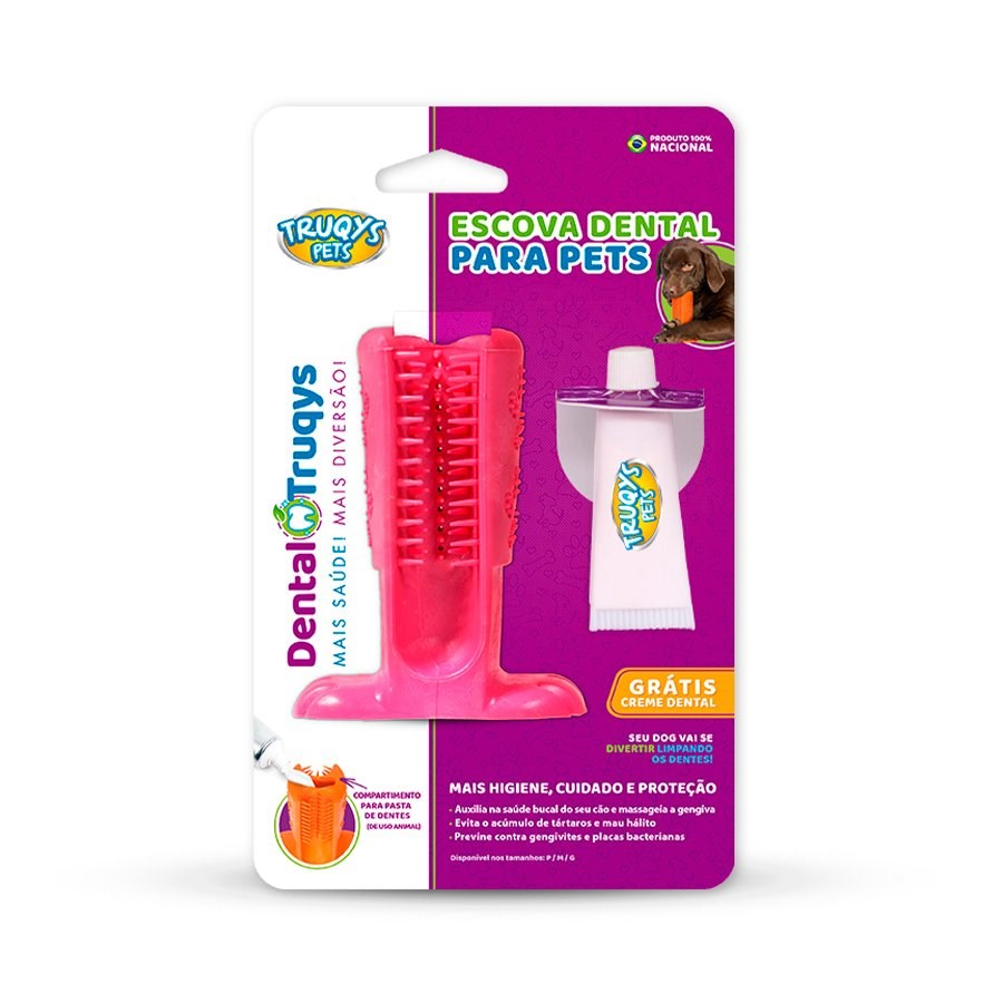 Brinquedo Truqys Escova Dental para Cães Rosa