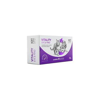 Suplemento Soft Care Nutri Vitality Eye & Mind para Cães e Gatos 30 comprimidos