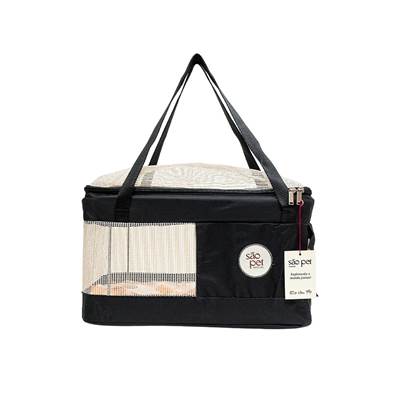 Bolsa de Transporte São Pet Aerial LT para Cães e Gatos Preta