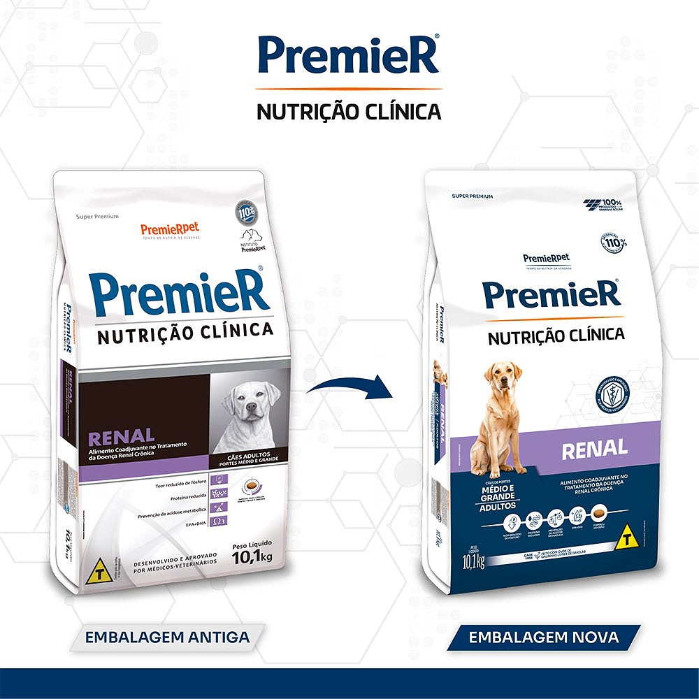 Ração Premier Nutrição Clínica Renal para Cães Adultos de Porte Médio e Grande