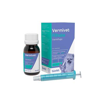 Vermífugo Vermivet Filhotes - Biovet para Cães e Gatos 20ml