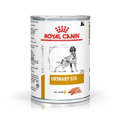 Ração Úmida Royal Canin Lata Veterinary Diet Urinary S/O para Cães com Cálculos Urinários 410g