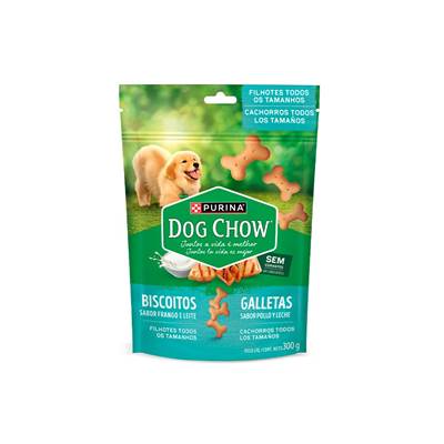 Biscoito Dog Chow para Cães Filhotes Sabor Frango e Leite 300g