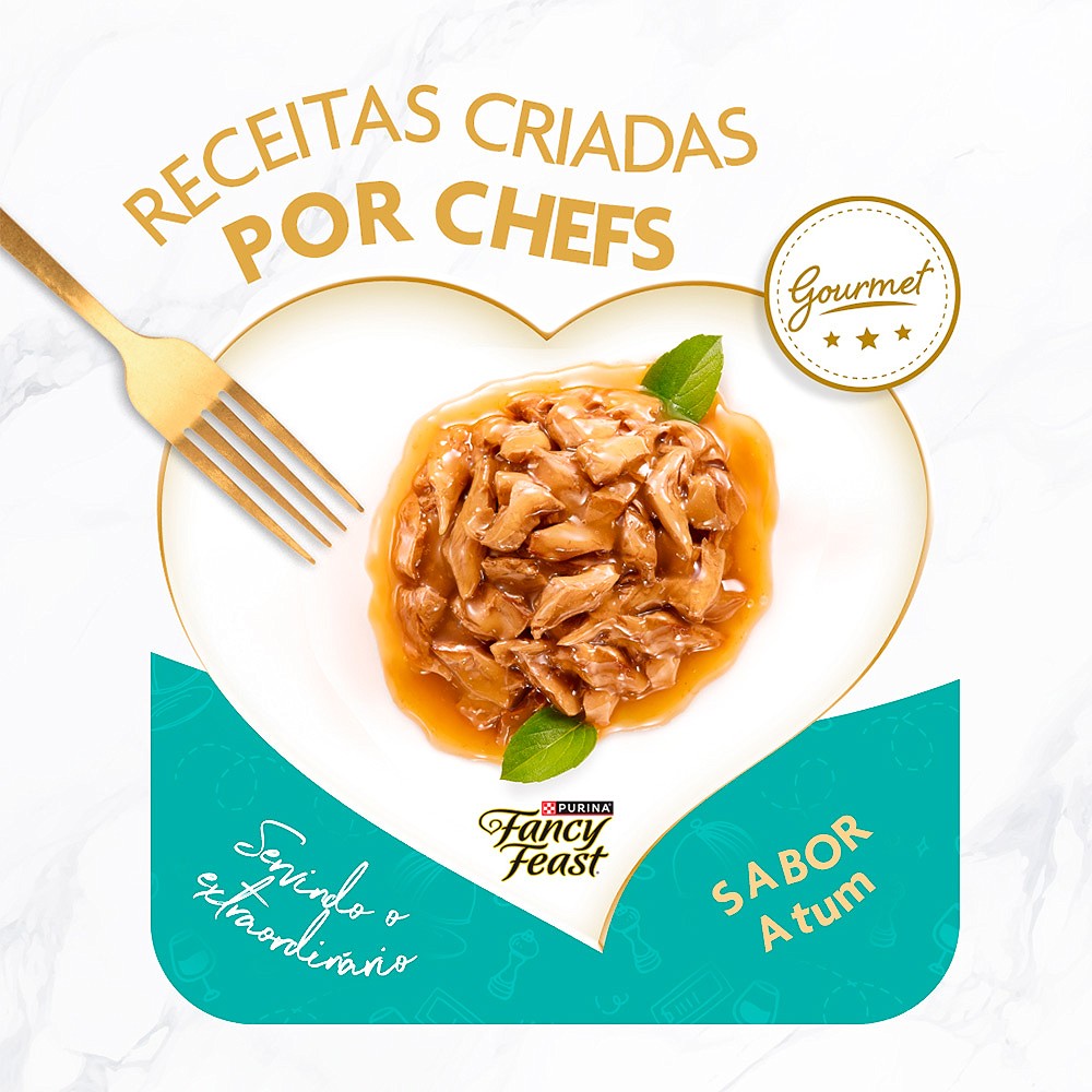Ração Fancy Feast Sachê para Gatos Adultos sabor Goulash Atum 