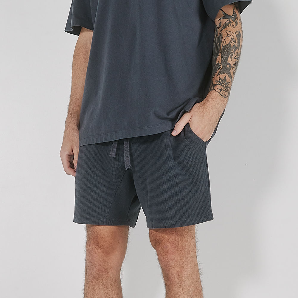 Bermuda Grid Cotton Masculino Heritage Preto | Imagem 0