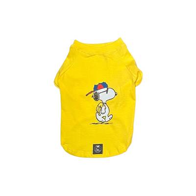 Camiseta Zooz Pets Snoopy Acadêmico Amarela para Cães P