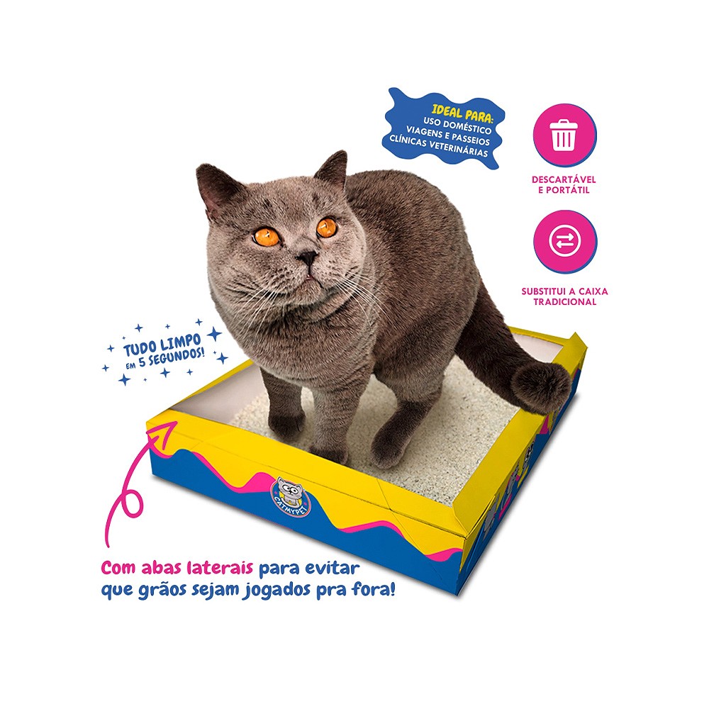 Banheiro Descartável CatMyPet Gatotô com Areia para Gatos