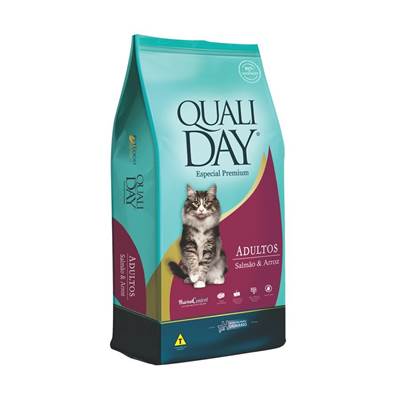 Ração Qualiday para Gatos Adultos Sabor Salmão 3kg
