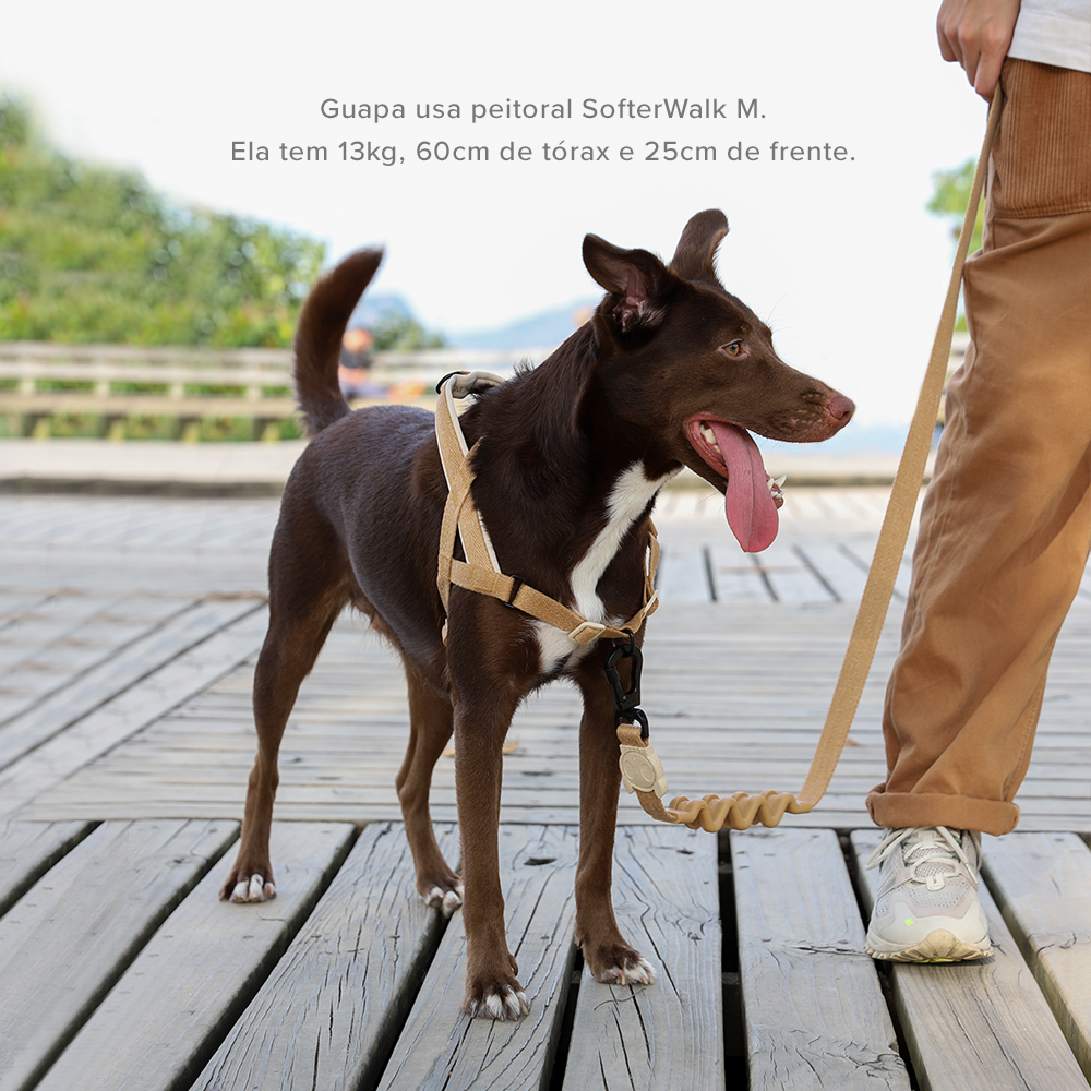 Peitoral Antipuxão SofterWalk para Cachorros Dune Naturals 