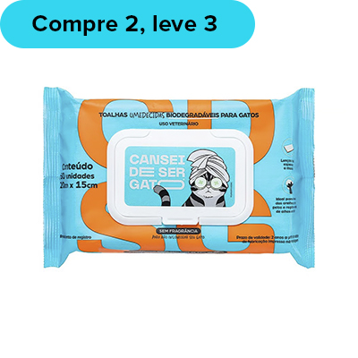 Toalhas Umedecidas Biodegradável Cansei de Ser Gato