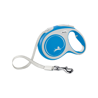 Guia Flexi Bogdahn Fita New Comfort Azul e Branco para Cães PP