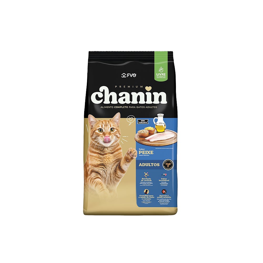 Ração Chanin para Gatos Adultos sabor Peixe