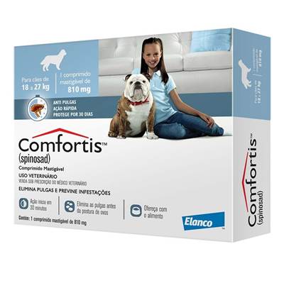Antipulgas Comfortis Elanco 810mg para Cães de 18kg a 27kg 3 comprimidos