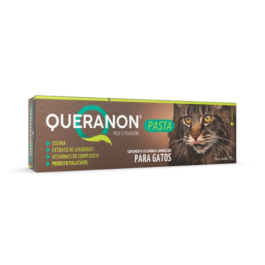 Suplemento Queranon Pele e Pelagem em Pasta para Gatos