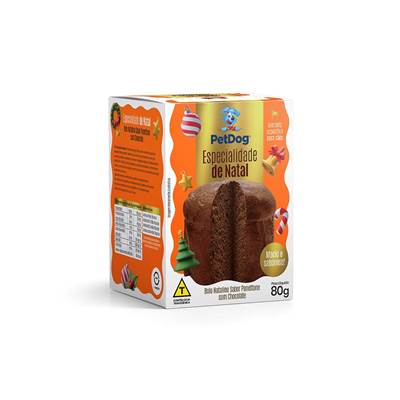 Bolo Natalino Pet Dog Sabor Chocolate para Cães 80g
