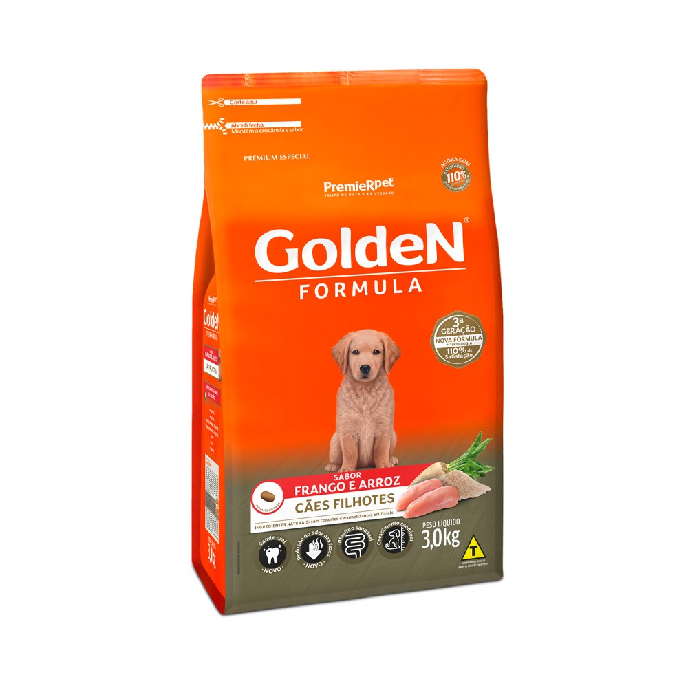 Ração Golden Fórmula para Cães Filhotes sabor Frango & Arroz