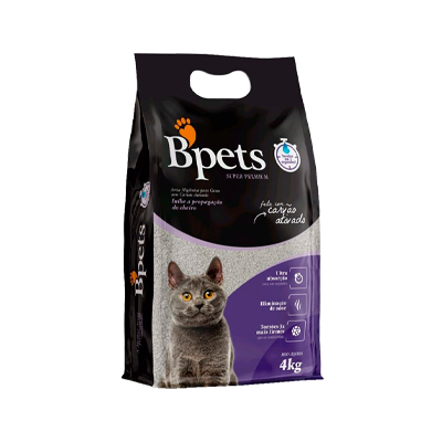 Areia Higiênica Bpets Carvão Ativado para Gatos 4kg