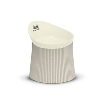 Comedouro Ergonômico Fuzz Bege para Gatos U