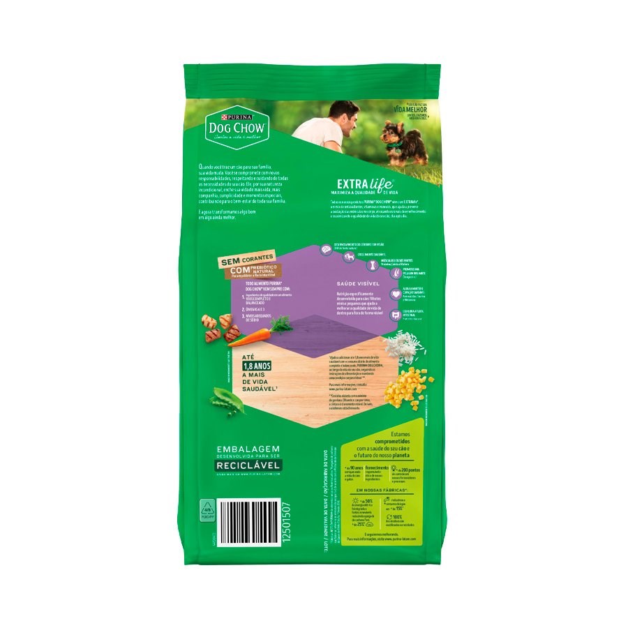 Ração Dog Chow Extra Life para Cães Filhotes de Raças Pequenas sabor Frango & Carne