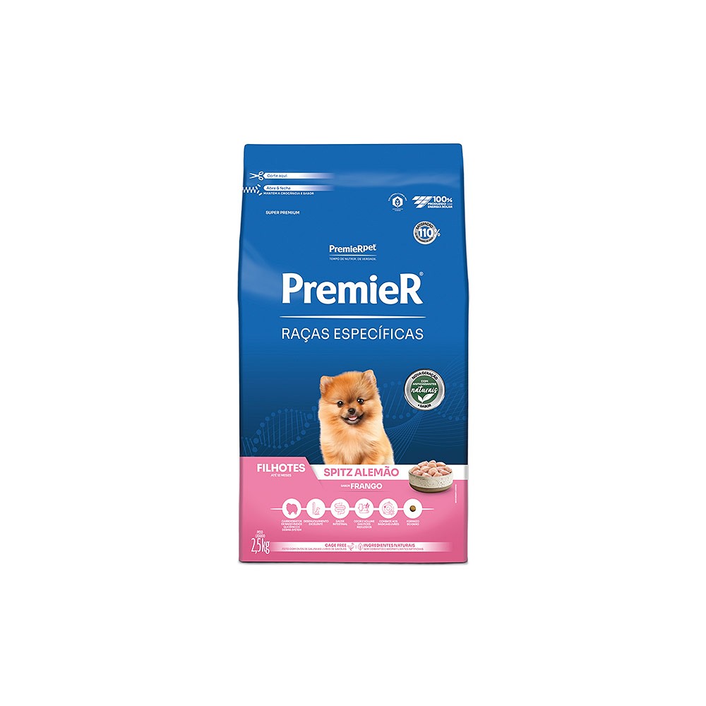 Ração Premier Raças Específicas Spitz Alemão para Cães Filhotes sabor Frango
