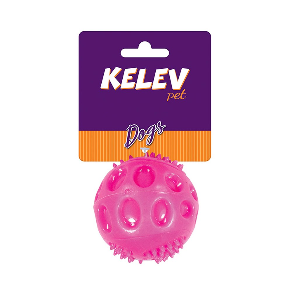 Brinquedo Jambo Kelev Bola TPR Sound Rosa para Cães