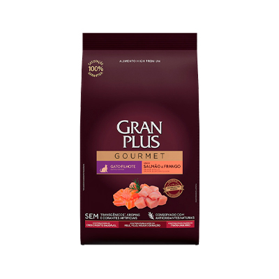 Ração GranPlus Gourmet para Gatos Filhotes sabor Salmão e Frango 10,1kg