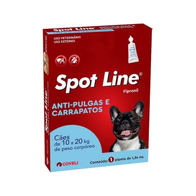 Antipulgas e Carrapatos Spot Line para Cães de 10kg a 20kg 1 pipeta