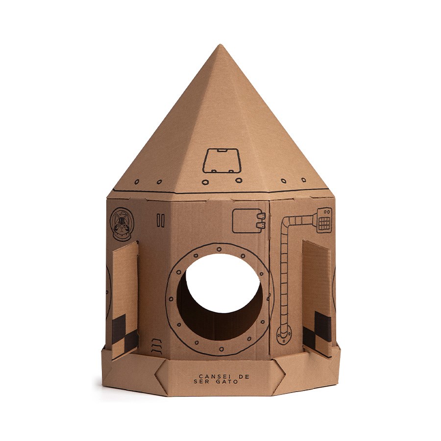 Arranhador Nave Espacial de Papelão Cansei de Ser Gato