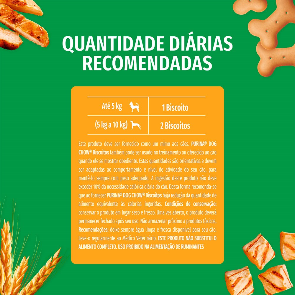 Biscoito Dog Chow para Cães Adultos Mini e Pequenos Sabor Frango