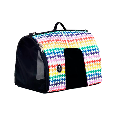 Bolsa de Transporte I Love Pet Pied de Poule Arco-Íris para Cães e Gatos P