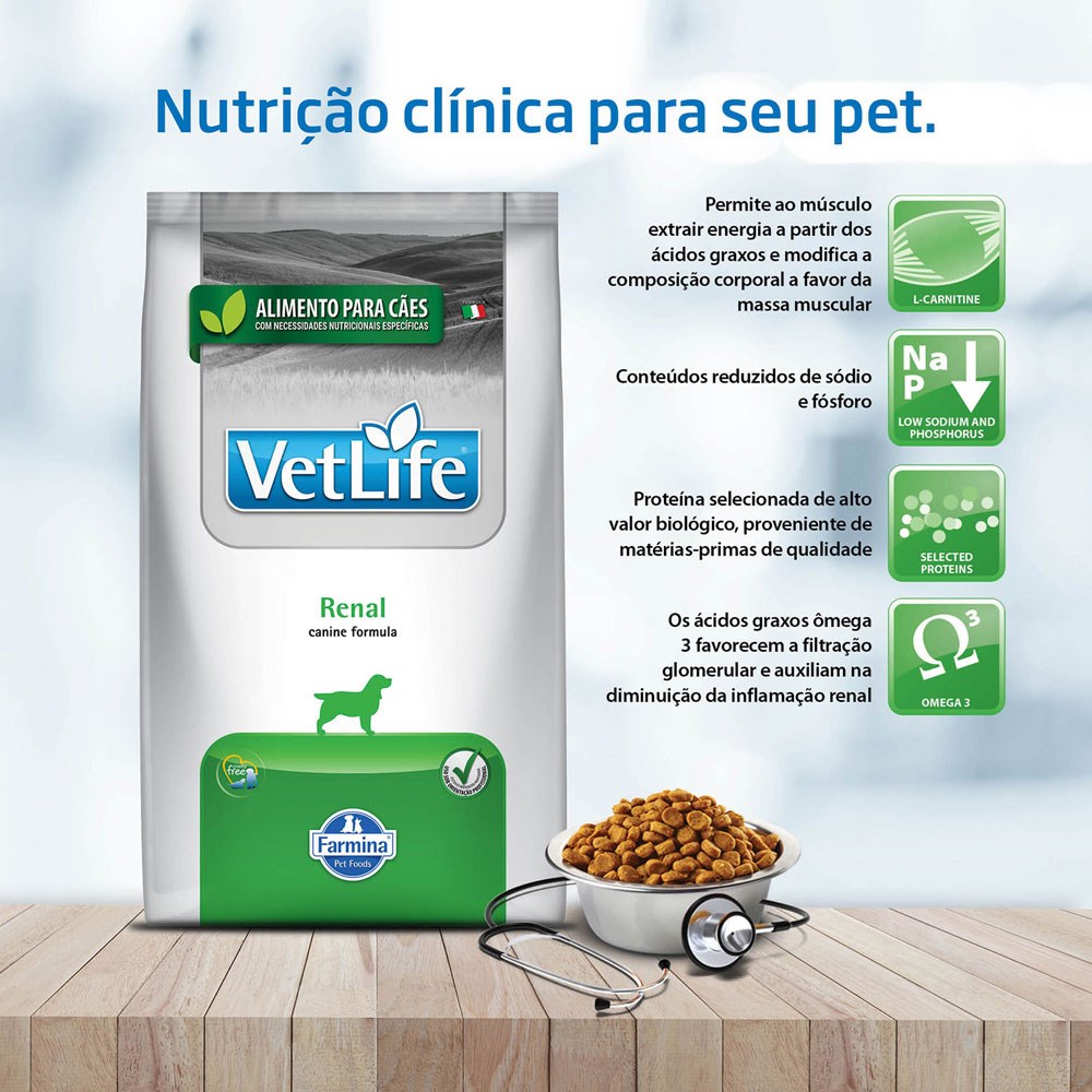 Ração Vet Life Natural Renal para Cães