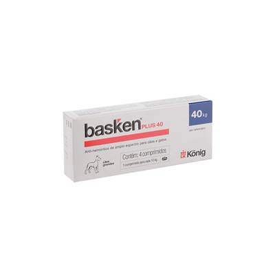 Vermífugo Basken Plus 40 Cães de 10kg 4 comprimidos