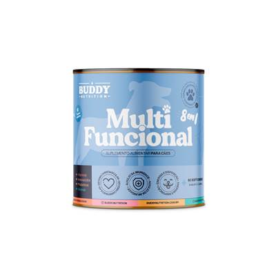 Suplemento Alimentar Buddy Nutrition Multi Funcional 8 em 1 Sabor Carne para Cães 60 tabletes
