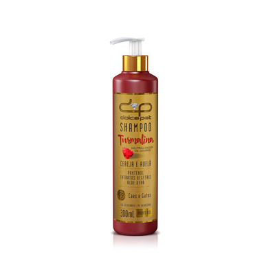 Shampoo Dolce Pet Turmalina Neutralizador de Odores Cereja e Avelã para Cães e Gatos 300ml