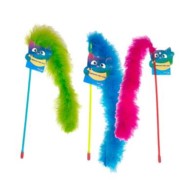 Brinquedo Plumas e Penas Varinha Marabu Show para Gatos - Cores Sortidas U