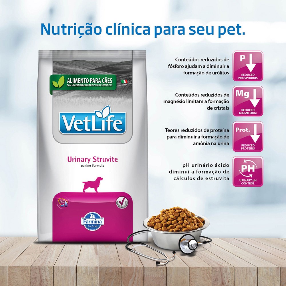 Ração Vet Life Urinary Struvite para Cães 
