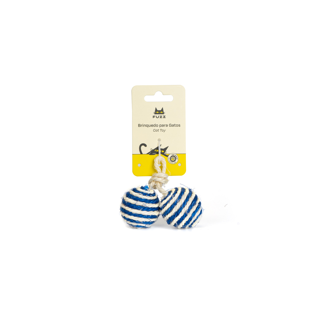 Brinquedo Fuzz para Gatos Par de Bolas de Sisal