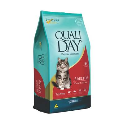 Ração Qualiday para Gatos Adultos Sabor Carne 10,1kg