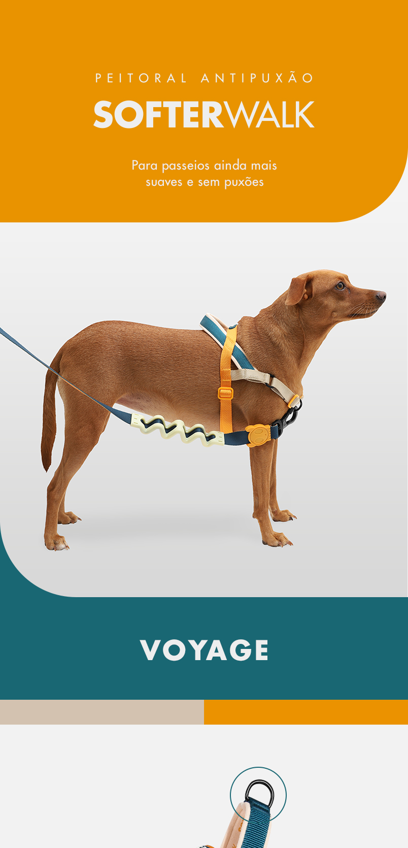 Peitoral Antipuxão SofterWalk para Cachorros Voyage