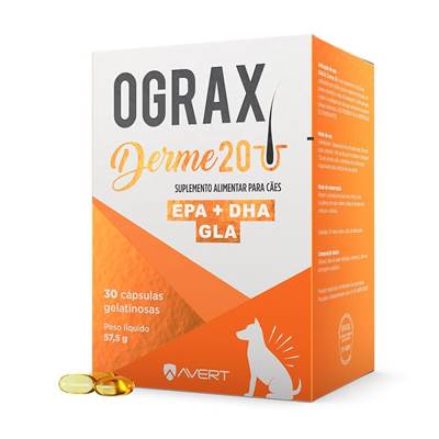 Ograx Derme 20 Suplemento para Cães 30 cápsulas