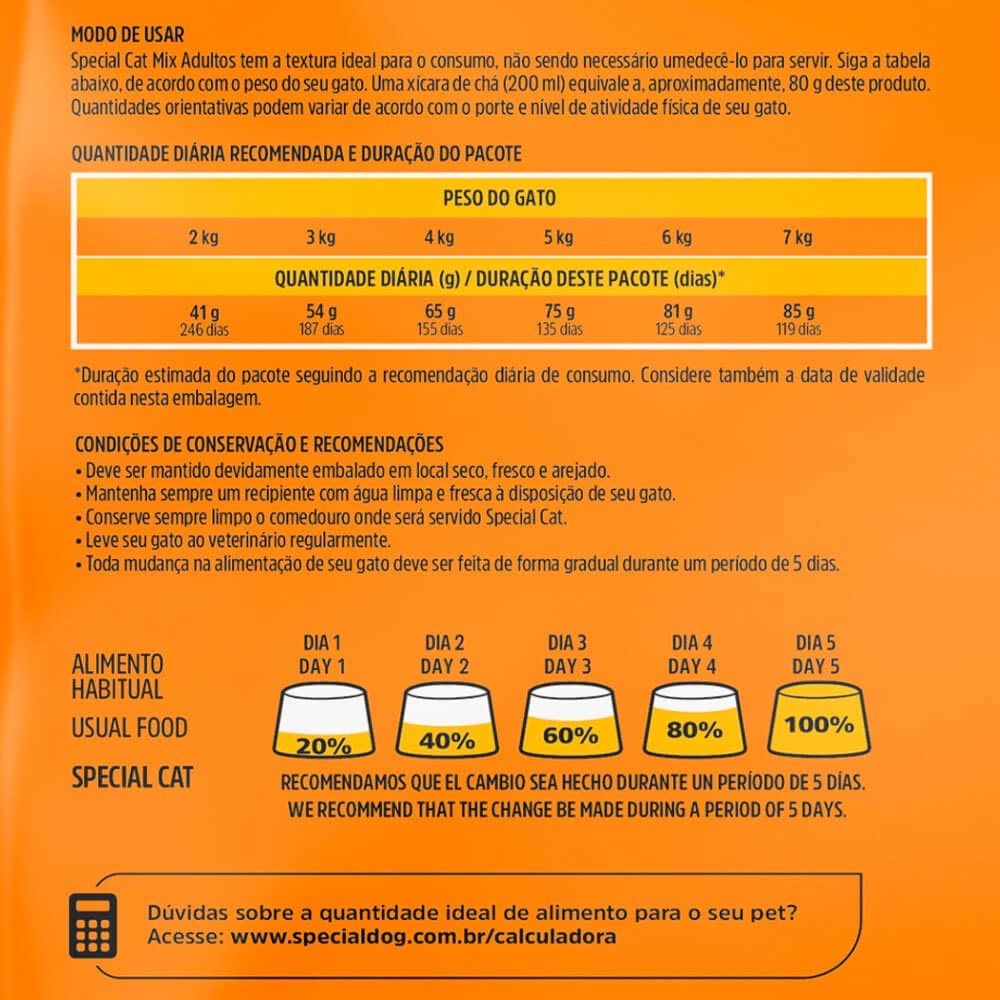 Ração Special Cat Mix Premium para Gatos Adultos