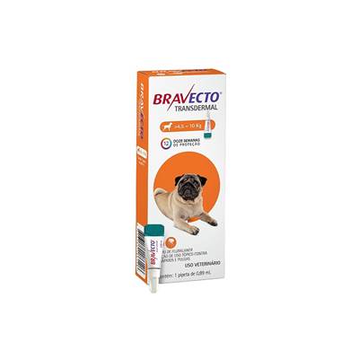 Antipulgas e Carrapatos Bravecto Transdermal para Cães de 4,5kg a 10kg - 250mg 1 pipeta