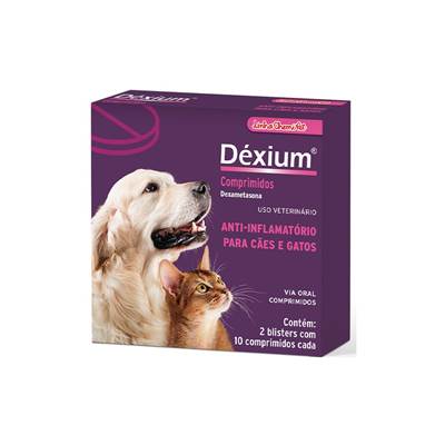 Anti-inflamatório Chemitec Déxium para Cães e Gatos 20 comprimidos