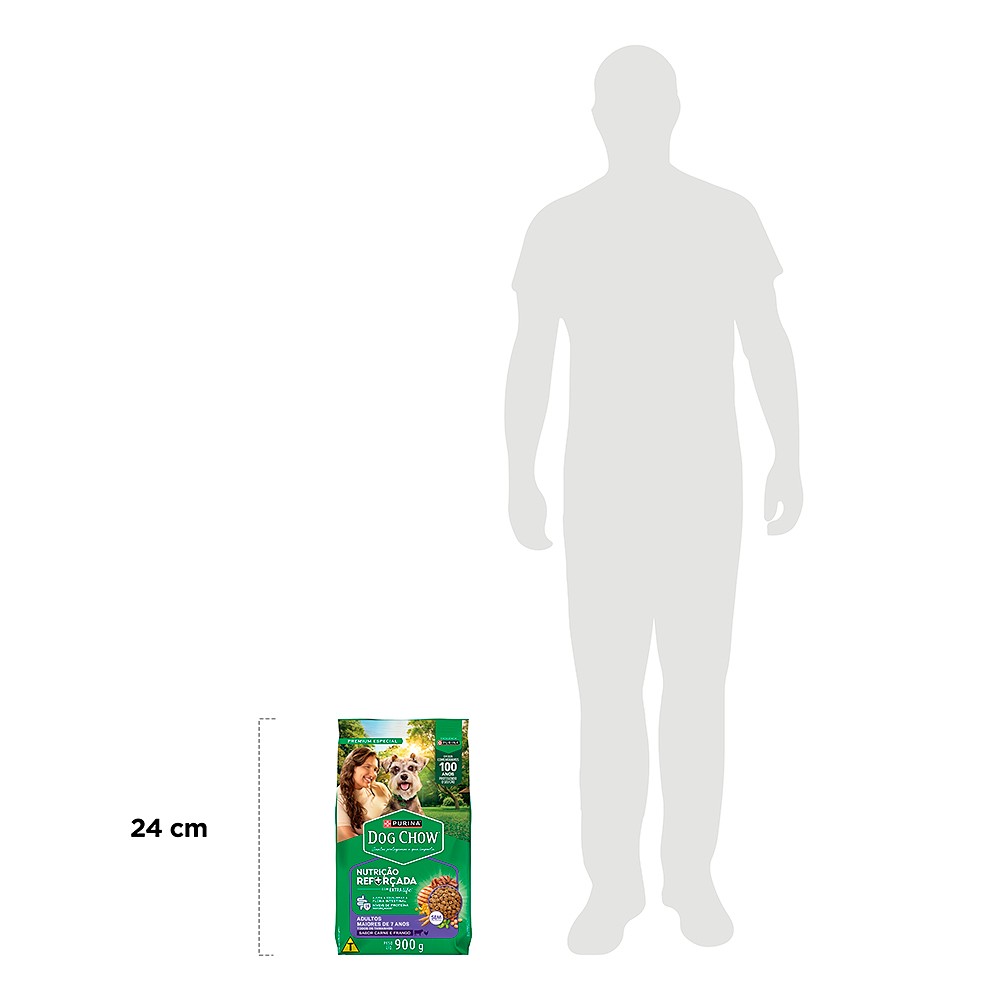 Ração Dog Chow Nutrição Reforçada para Cães Sêniors Sabor Carne, Frango e Arroz