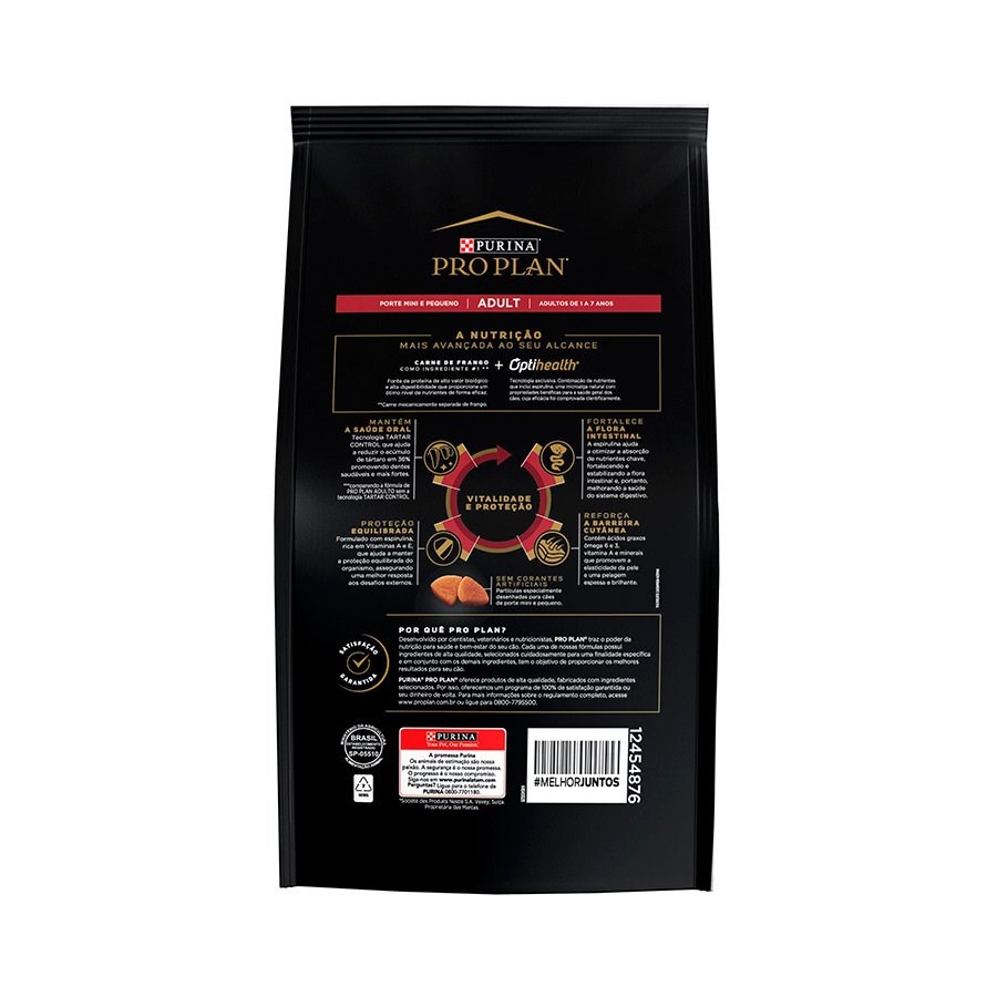 Ração Pro Plan Adult Optilife para Cães Adultos de Raças Pequenas sabor Frango & Arroz
